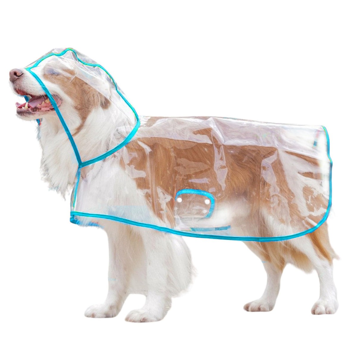 Dog Raincoat, Dog Jacket Hooded Slicker Poncho, Transparent Water Proof Resistant Rain Snow Pet Clothes for Small Medium Large Dogs Blue 8XL
