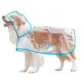 Dog Raincoat, Dog Jacket Hooded Slicker Poncho, Transparent Water Proof Resistant Rain Snow Pet Clothes for Small Medium Large Dogs Blue 8XL