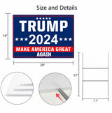 Shmbada Trump 2024 Make America Great Again MAGA Yard Sign with Metal Stake - 20 x 14 Inch Double Sided Outdoor Decorative Trump Signs for Garden Yard Lawn House