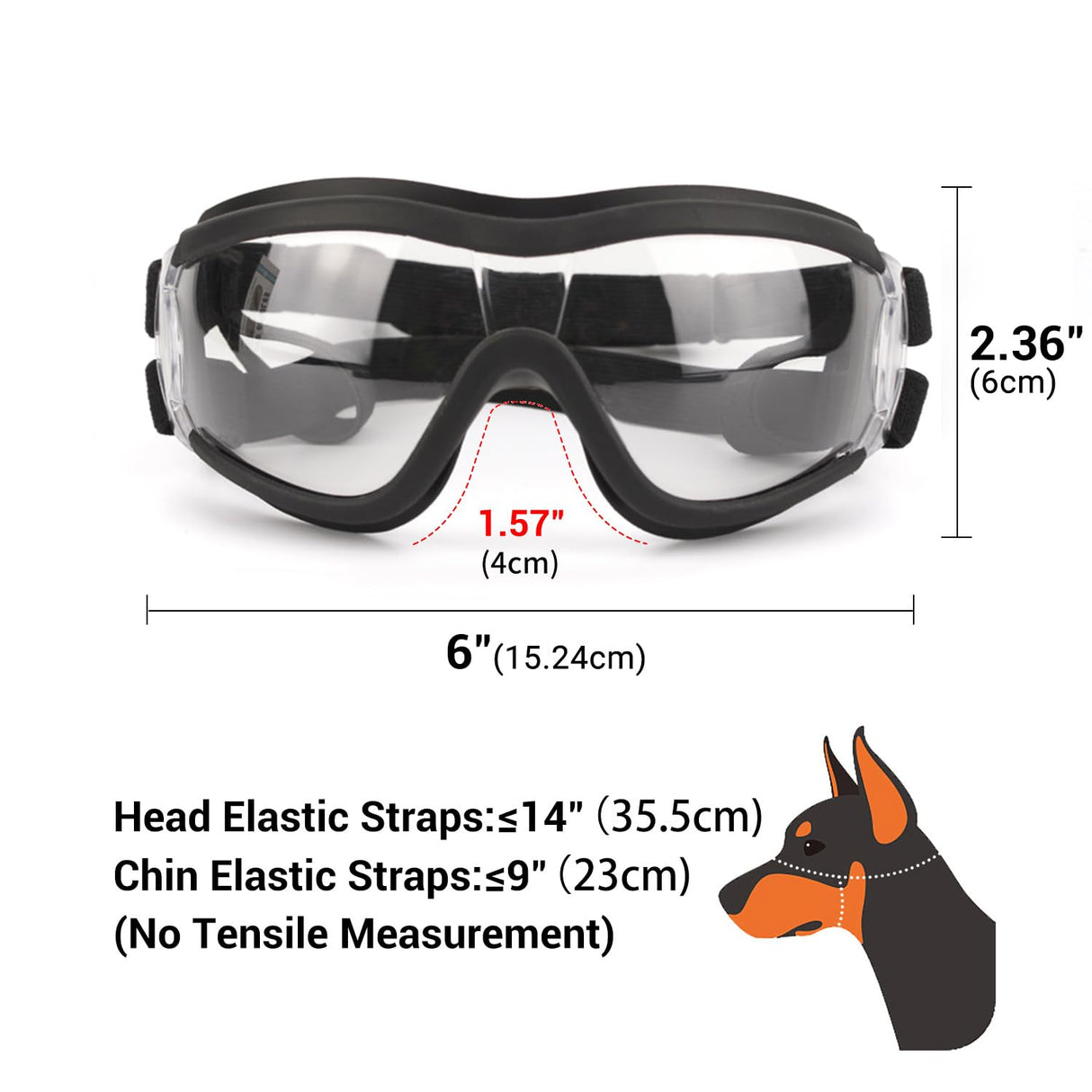 Billionchains Pack of 2 Dog Goggles Dog Sunglasses for Medium to Large Breed Anti-UV Eye Protection with Adjustable Straps- Silver & Transparent