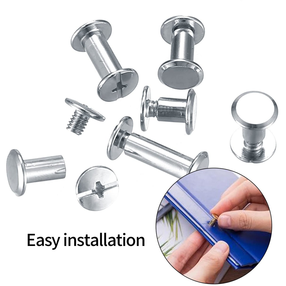 160 Pcs Chicago Screws and Extention Posts, Chicago Scrapbook Extension Posts and Screws, M4 M5 Photo Albums Book Phillips Binding Screws and Posts for Leather Saddles Purses Belt Scrapbook