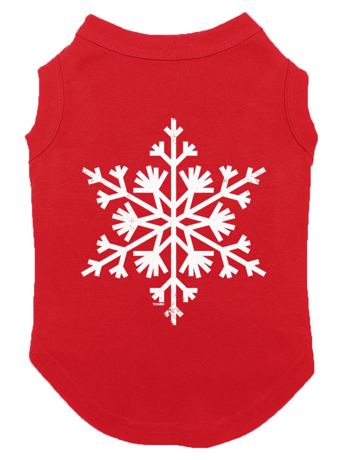 Tcombo Snowflake Dog Shirt (Red, X-Large)