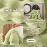 SOMAHE Dog Blanket Self-Warming Throw for Medium & Large Dogs, Dual-Side Sherpa Plush, Thick Crate Bed Cover & Car Seat Mat, Anti-Static Machine Washable No Shrink, 39x30 Inch Green