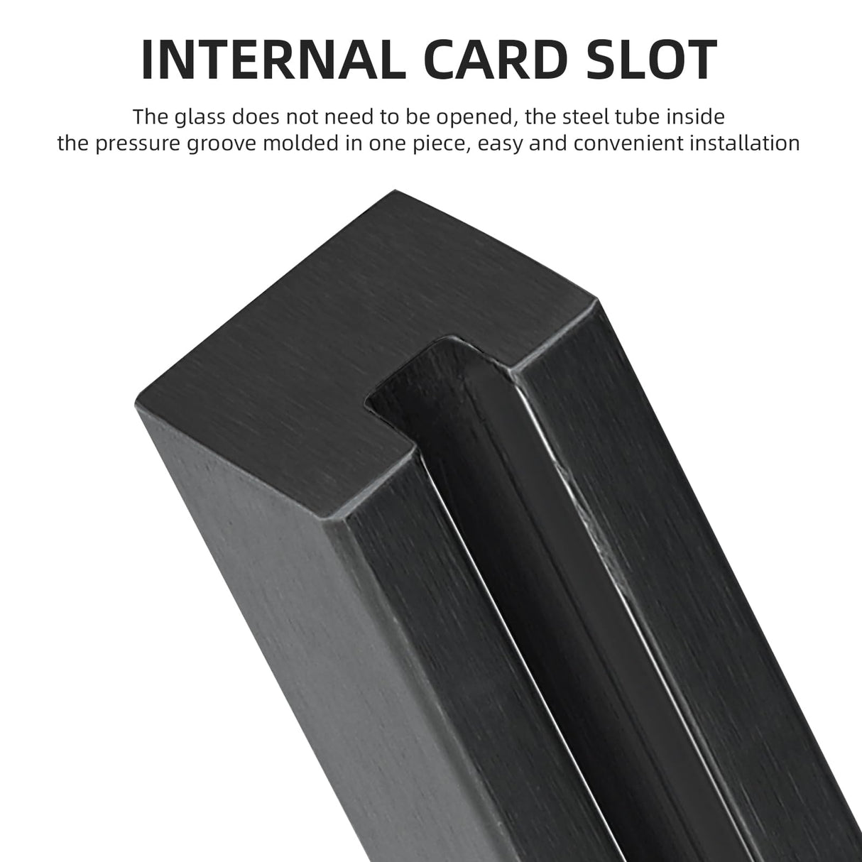 DOMART Black Glass Balustrade Post, 304 Stainless Steel Glass Railing Post for Steps, Balconies, Staircases, Decks, Patio Stairs, Pool Fence, Cannot Add Handrail Version (25.6 inch-End Post)