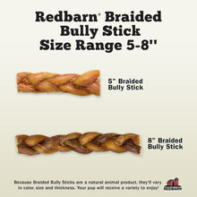 Load image into Gallery viewer, Redbarn Pet Products All Natural 5"-8" Braided Bully Sticks for Small &amp; Large Dogs - Healthy Long Lasting Beef Chews Variety Party Pack - Single Ingredient Low Odor Rawhide Free - 8 oz Bag
