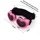 Harikaji Dog Goggles, Heart Shaped Adjustable Dog Sunglasses, Puppy UV Protective Glasses for Party Photo Cosplay Show (Rose Red)