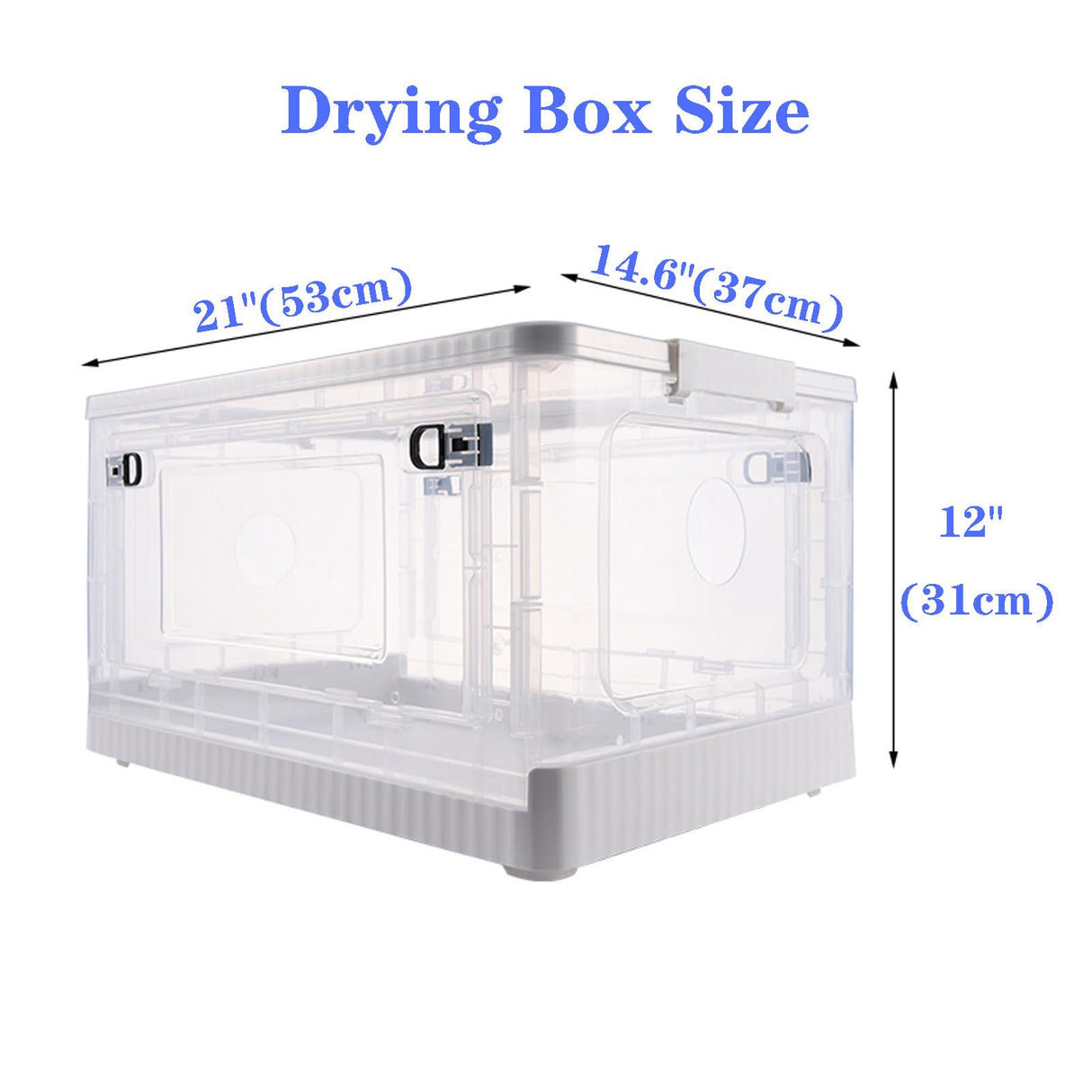 Cat Drying Box | Anti-Hair Flying | Transparent Foldable Pet Drying Room | Drying Cage for Cat and Small Dogs | Without Hair Dryer (Transparent White, Medium)