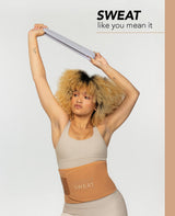 Sweet Sweat Toned Waist Trimmer for Women and Men | Premium Waist Trainer Belt to 'Tone' your Stomach Area (Sand, Small)
