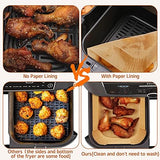 Air Fryer Disposable Paper Liner for Ninja Dual,125PCS Non-Stick Air Fryer Liners Rectangle 8.6x 5.5'', Air fryer Parchment Liners for Ninja DZ201, Ninja Foodi Dual Air Fryer Accessories Baking Paper