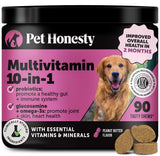 Multivitamin Dog Supplement - Glucosamine Chondroitin for Dogs, Probiotics, Omega Fish Oil, Dog Supplements & Vitamins, Vitamins for Skin and Coat Allergies, (Peanut Butter 90 ct)