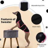 DENTRUN Dog Calming Vest Anxiety Relief Shirts with Ear Wraps, Soft Dog Hoodie Noise Cancelling Ear Muffs for Firwork, Comfort Winter Warm Sweater Turtleneck Cold Weather Cozy Coat for Medium Dog