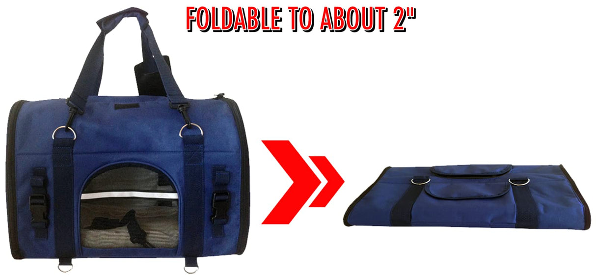6-in-1 Sturdy Pet Carrier Backpack, Front Pack, Shoulder Bag, Pet Hand Bag, Car Seat Crate, Soft-Sided pet Carrier, Small Dog & Cat Travel Carrier, Size Medium for Pets 14-16" Long