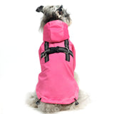 PUPTECK Dog Raincoat with Hood & Harness Built-in, Waterproof Dog Rain Jacket Slicker Poncho Reflective Vest Clothes for Rainy Snowy Winter Cold Days, Fuschia M