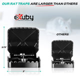 eXuby Large Powerful Rat Traps (16 Pack) - Kills Instantly with Powerful Steel Spring - Setup in Seconds - Wash & Reuse Over & Over - Hands Free Disposal - Rat Control Without Harmful Poisons or Chem