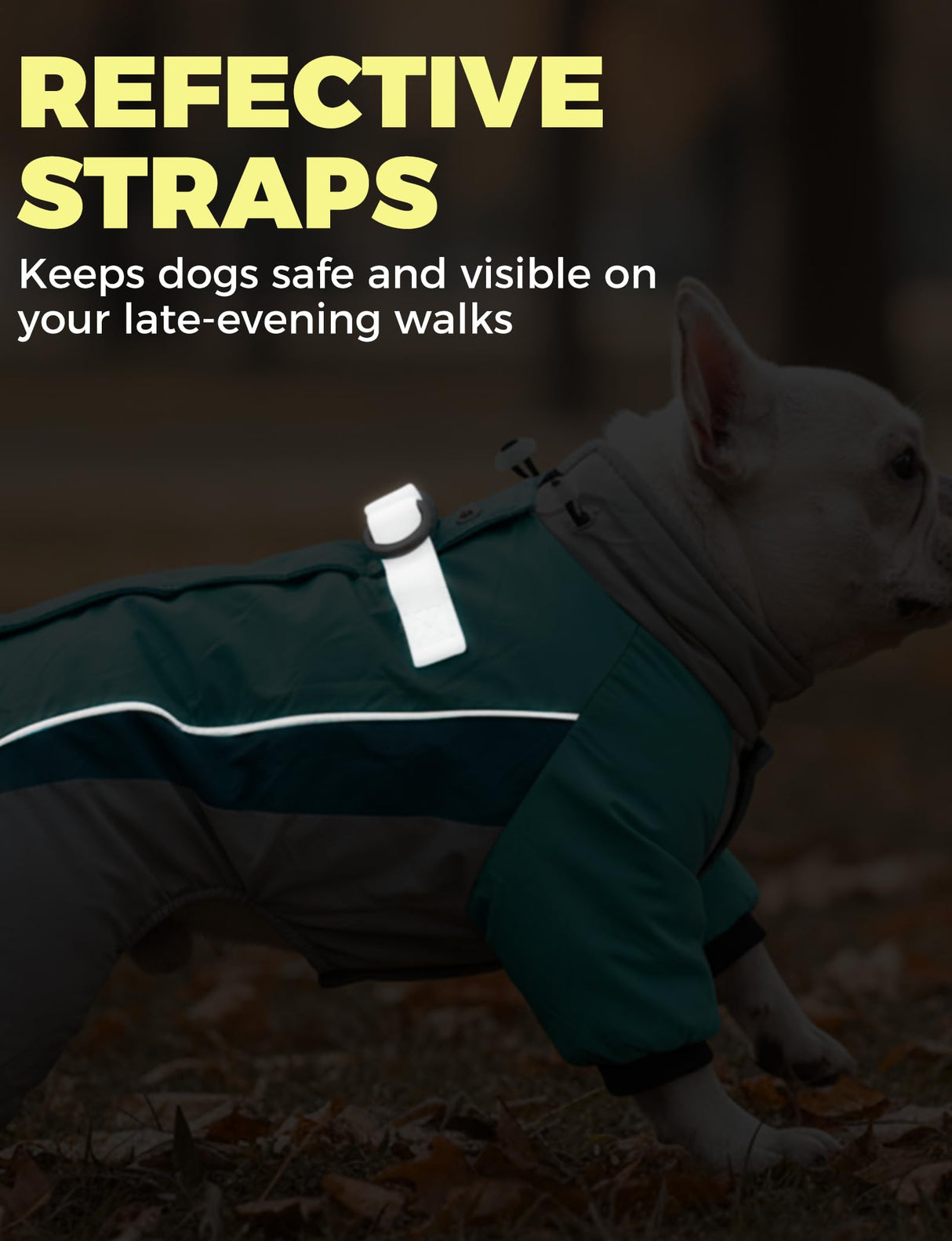 Fullbody Dog Coat Warm Fleece Dog Jacket,4-Legged Reflective Dogs Vest Turtleneck Cold Weather Coat, Waterproof Windproof Puppy Puffer Onesie