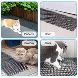 TSLBW 6.2 * 8 Inch 12 Pcs Cat Scat Mat with SpikesCat Repellent Mat with Spikes Pet Deterrent Net Anti Cat Mat Gardening Plastic Cat Scat Mat with 8 U-Shaped Pegs Wild Animal Garden Plants