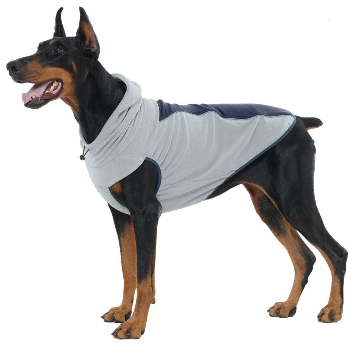 IECOii Great Dane Fleece Dog Sweater, Extra Large Dog Sweater with Leash Hole, Flexible & Good Stretchy Fit for Giant Breeds, Warm Turtleneck Sweatshirt Vest for Big Dogs, Machine Washable, Blue, 4XL