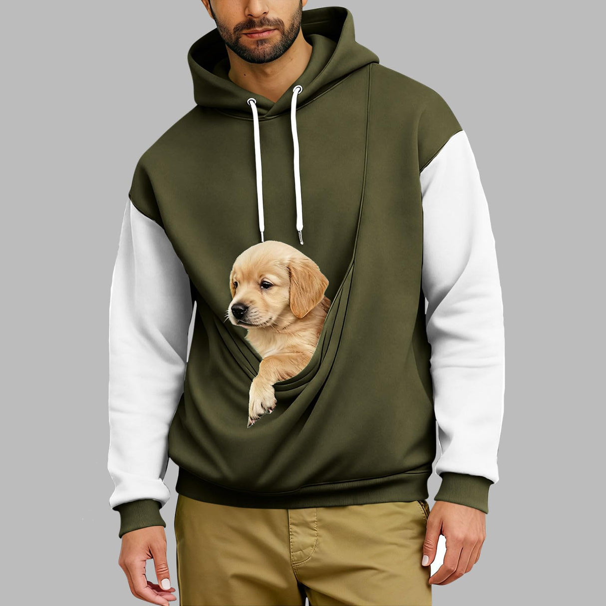 Dog Pounch Hoodie for Men Oversized Pet Carrier Kangaroo Pocket Sweatshirt Cat Pounch Warm Hoodie Animal Holder Tops Big and Tall Dog Cat Carrier Sweatshirt Fall Winter Fleece Pullover Hoodies Men