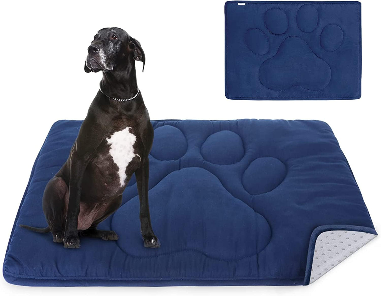 Dog Crate Pad(30"x 48"), Mats for Sleeping, Breathable Crate Bed Pad,Dark Colored to Hide Stains, Navy