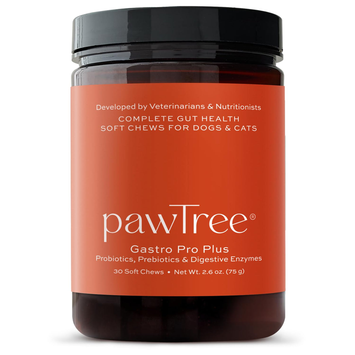 pawTree Gastro Pro Plus® for Dogs and Cats - Probiotics, Prebiotics and Digestive Enzymes - for Sensitive Stomach, Digestive Issues, Loose Stool, and Bad Gas (30 ct)