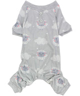 Parisian Pet Dog Pajamas – Pure Cotton Grey Sheep Dog Pjs – Stretchable Pants – Dogs Shedding Suit - Machine Washable Jammies - Puppy Body Suit – Pajamas for Large Sized Dogs - 2XL
