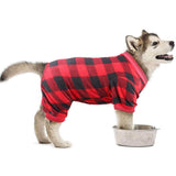 Dog Pajamas Large Sized Dog Buffalo Plaid Christmas Pajamas Soft Flannel Pet Clothes Warm and Cozy Pjs for Dogs(XL)