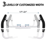 Toilet Safety Rail, Toilet Grab Bars for Seniors and Disabled with Adjustable Width, Toilet Safety Frame for Seniors Supports 350lbs (White - Capacity 350 lbs)