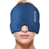 ONLYCARE Migraine Relief Cap, Upgraded Odorless Migraine Ice Head Wrap, Headache Relief Hat for Migraine, Blue