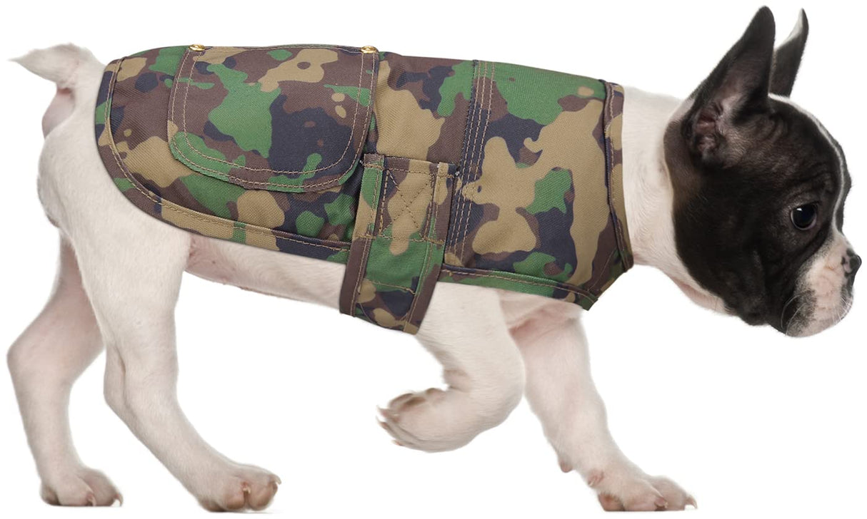 HDE Canvas Dog Vest Waterproof Jacket Cold Weather Coats for S-XL Dogs Duck Camo - S