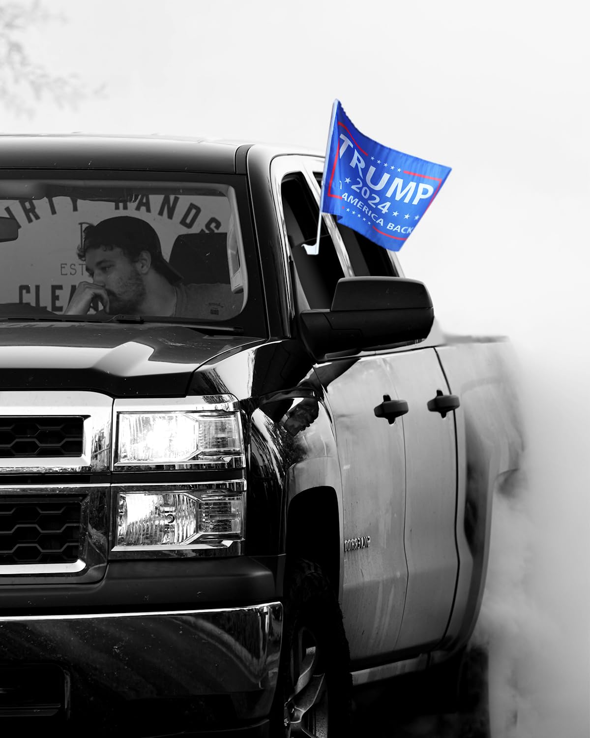 2 Pack Trump Car Flag, Trump 2024 Flag, MAGA FLAG for Windows with Clip-17 inch Flag Pole and 17 x 11 inch Flag, Trump Merchandise 2024