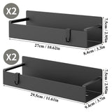 4 Pack Magnetic Spice Rack Organizer for Refrigerator and Oven, Black Fridge Organizers and Storage for Kitchen