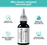 ROZJOVU Activated Charcoal Gel for Dogs for Poisoning, 100 ml Dog First Aid Activated Charcoal, Quickly Absorbs Toxins Ready Rescue for Dogs， Supports Diarrhea & Gas Relief