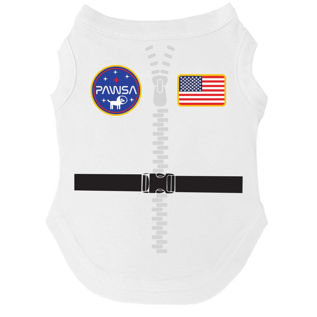 Pawsa Astronaut Costume Dog Tee Shirt | Sleeveless Breeds | Halloween | Space Esplorer | Out of This World| Galaxy |White, 3X-Large 1399