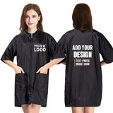 TopTie Custom Printed Nylon Salon Hairstylist Smock Barber Haircut Zipper Jacket, Dog Pet Grooming Work Shirt Uniform-Black-M
