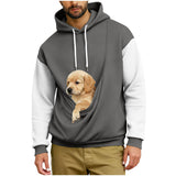 Unisex Dog Pouch Hoodie Oversized Comfy Long Sleeve Kangaroo Pouch Sweatshirt Animal Holder Pullover Tops