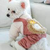 Dog Winter Warm Denim Jumpsuit Puppy Wool Lining Sweater Shirt Jeans Overalls Dog Stylish Cute One-Piece Outfit Pet Comfortable Soft Clothes Costume for Small Dogs