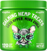 Calming Hemp Treats for Dogs Made in USA Organic Hemp Natural Separation Aid Helps Barking, Chewing, Thunder, Fireworks, Aggressive Behavior Soothing Stress Relief Natural Relaxation 120 Chews