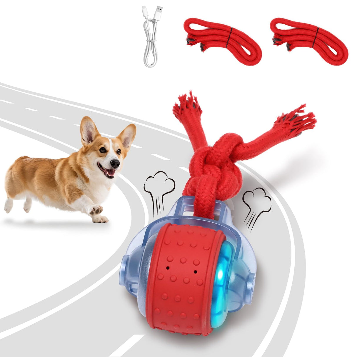 BENTOPAL Dog Toys Interactive Dogs Ball with Super High-Speed Rechargeable Dog Toy Ball for Puppies