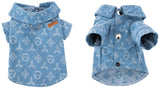 Dog Clothes for Small Dogs - Denim Shirt With Leash Ring, Puppy Sweatshirt, Cat Shirts, Pet Outfits - Light Blue M