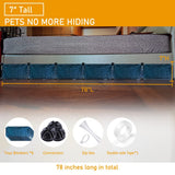 QIYIHOME Under Bed Blocker for Pets, Gap Bumper for Under Bed, Stop Things Going Under Bed or Sofa Couch, Toys Blocker for Cats Dogs, Easy to Install, Total 7" Height 78.5" Length, Black