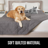 GORILLA GRIP Waterproof Bed Cover for Dogs, 82x52, Gripped Slip Resistant Backing, Leak Proof Washable Dog Blanket Covers Sofa, Couch, Sectional, Crate, Car, RV Seats, Pet Puppy Essentials, Charcoal