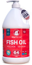 Load image into Gallery viewer, Fish Oil for Dogs - Healthy Skin &amp; Coat, Salmon, Pollock, All Natural Supplement for Pets, Itching Scratching Allergy &amp; Inflammation Defense, Omega 3 EPA DHA, Brain &amp; Heart Health, 64 oz

