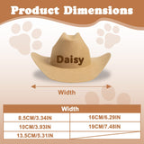 DUCKBE Personalized Dog Cowboy Hats with Name, Custom Cowboy Hat for Dog, Holiday Party Cowboys Costume for Puppy, Pet Tiny Cowboy Cap Birthday Gifts for Pet