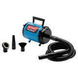 METROVAC - Air Force Commander 2 Speed Model: AFTD-1 802 Watts - Dog & Cat Hair Blow/Dryer - Air Dryer for Long and Short Hair - Blue