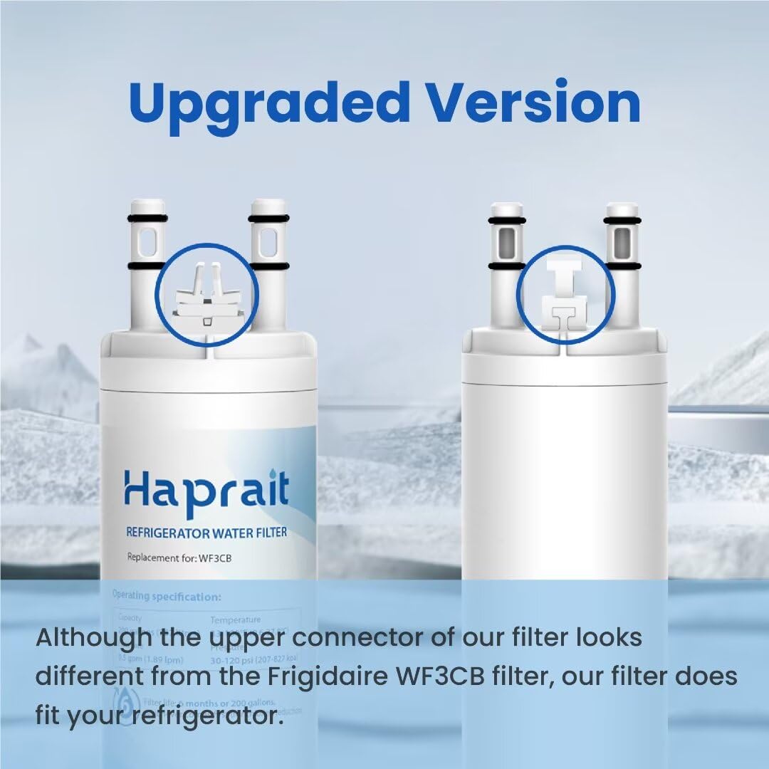Haprait HP006 Replacement for Frigidaire WF3CB, Pure Source 3, WF425, 706465, 242069601, 242086201, 242017800, Height 9 inches, 3 Count
