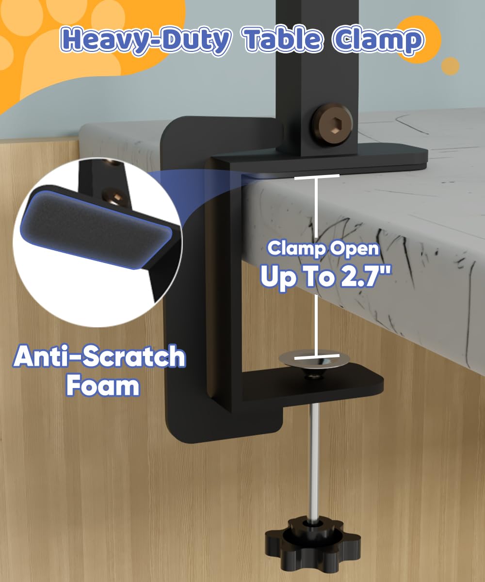 Artibear Dog Grooming Arm with Clamp for Large Dog, Adjustable Height to 33in and Width to 43in, Pet Grooming Table Arm with 2 Loop Noose & 2 No Sit Haunch Holder for Home & Store (Table Not Include)