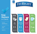FitRight OptiFit Extra+ Adult Diapers with leak stop guards, Disposable Incontinence Briefs with Tabs, Moderate Absorbency, X-Large, 57"-66", 20 count (Pack of 4)