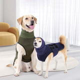 ROZKITCH Anti-Anxiety Dog Shirt, Breathable Pet Vest for Storms & Fireworks, Dog Calming Hoodie with Ear Cover for Separation Relief NavyBlue XL