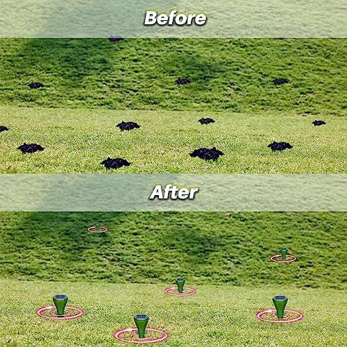 6 Pack Mole Repellent for Lawns Outdoor, Solar Powered Mole Traps Snake Gopher Repellent, Ultrasonic Screw Vibration Stakes Deterrent for Rodent Vole Groundhog Armadillo Chipmunk, No Kill Traps