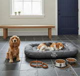 The Dog’s Bed Utility Waterproof Dog Bed for Medium Dogs, Grey - Washable Durable Indoor Outdoor Dog Bed, Tough Oxford Fabric, Removable Cover, Crate Car Kennel Travel Bed